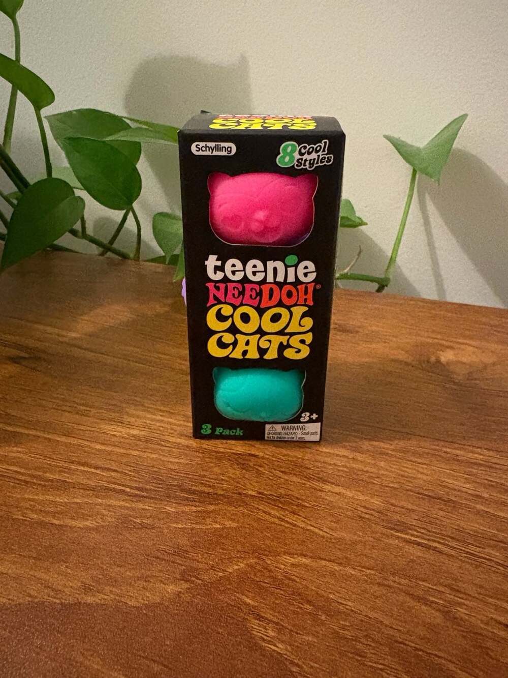 Schylling Teenie NeeDoh Cool Cats 3-Pack Fidget Toy New in Box